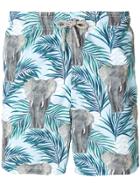 Mc2 Saint Barth Elephant Print Swim Shorts - Blue