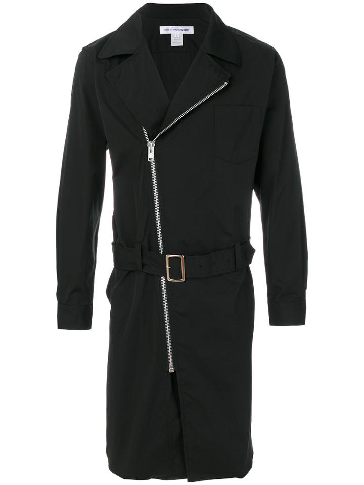 Comme Des Garçons Shirt Zipped Fitted Coat - Black