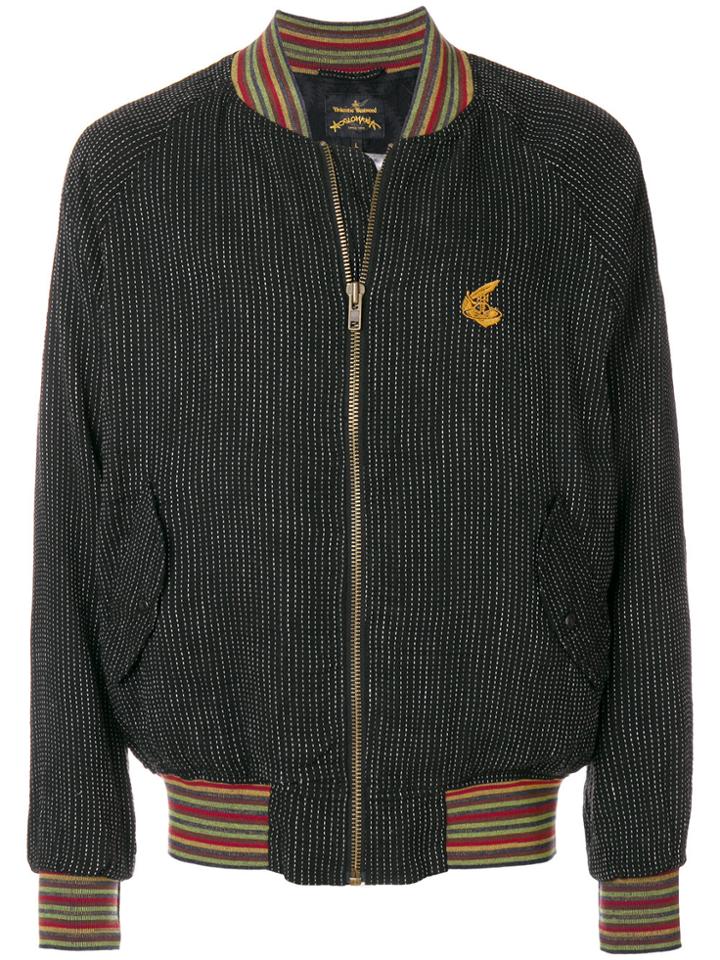 Vivienne Westwood Anglomania Patterned Bomber Jacket - Black