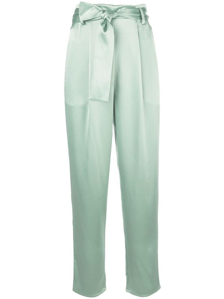 Sally Lapointe Tie-waist Straight-leg Trousers - Green