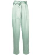 Sally Lapointe Tie-waist Straight-leg Trousers - Green