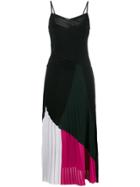 Proenza Schouler Tricolour Dress With V Neck And Spaghetti Straps -