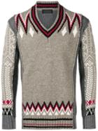 Diesel Black Gold Contrasting Panel Knitted Sweater - Neutrals