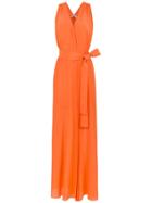 Egrey Long Silk Dress - Orange