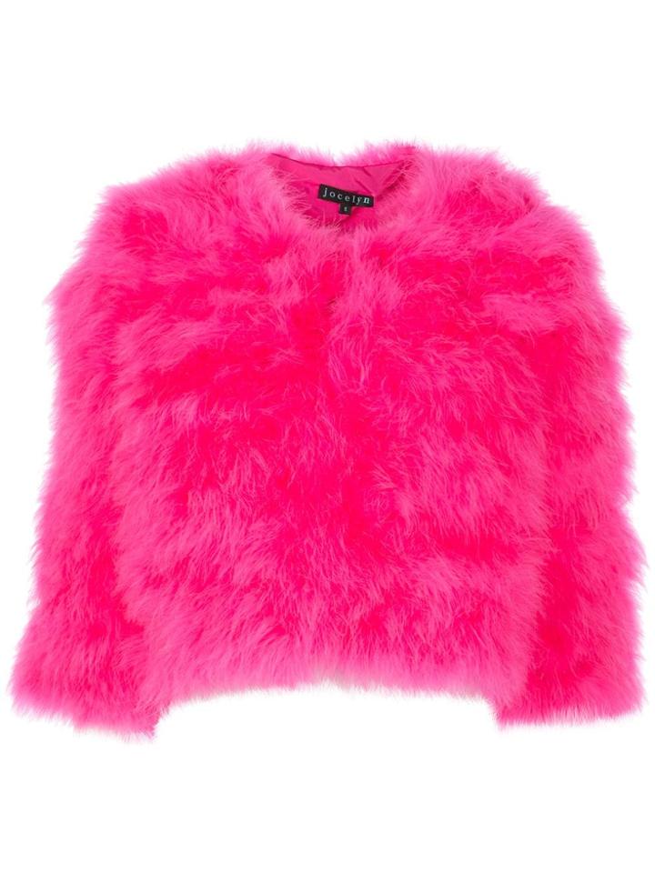Jocelyn Cropped Faux-fur Jacket - Red