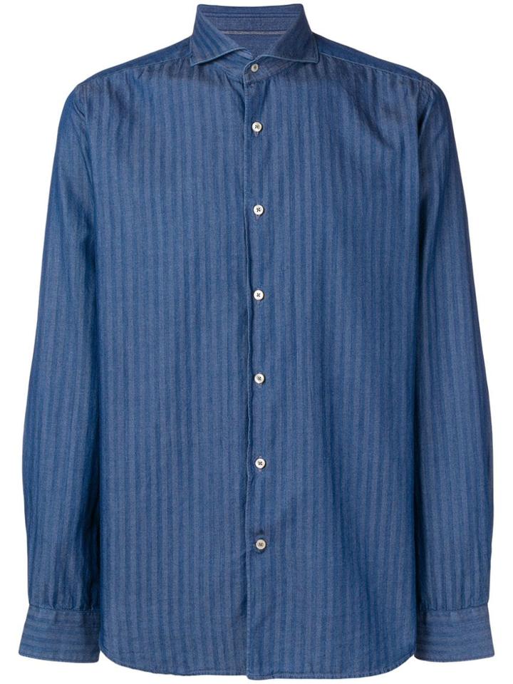 Al Duca D'aosta 1902 Herringbone Denim Shirt - Blue