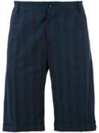 Wide Stripe Shorts - Men - Cotton - 52, Blue, Cotton, Mp Massimo Piombo