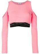 Marcelo Burlon County Of Milan Cold Shoulder Cropped Top - Pink