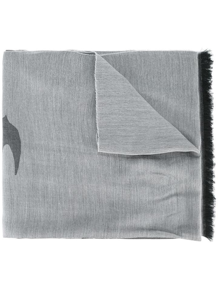 Mcq Alexander Mcqueen Swallow Print Scarf, Women's, Grey, Wool/modal