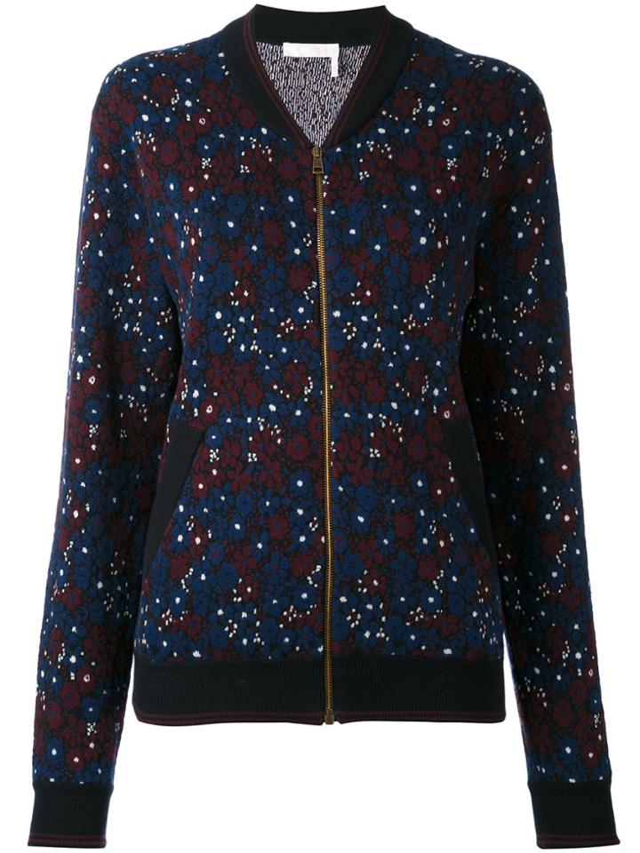 Chloé Floral Bomber Jacket - Blue