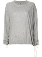 Unravel Project Drawstring Long Sleeve Top - Grey