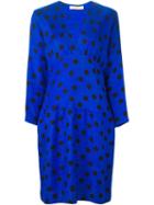 Yves Saint Laurent Vintage V-neck Polka Dot Dress