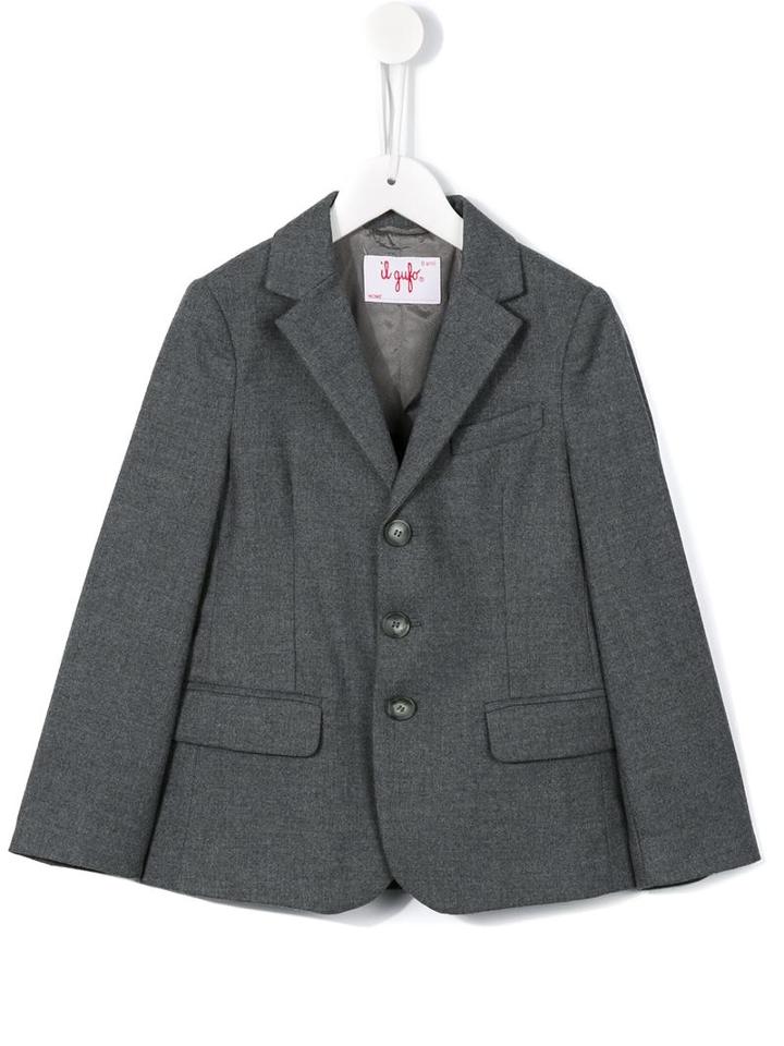 Il Gufo Single Breasted Blazer, Boy's, Size: 12 Yrs, Grey