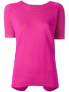 Cédric Charlier Short Sleeve Jumper, Women's, Size: 40, Pink/purple, Cashmere/wool