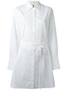 Rag & Bone Elongated Belted Shirt, Women's, Size: Medium, White, Silk/cotton