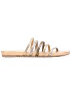 Pedro Garcia Gala Crystal Embellished Flat Sandals - Gold