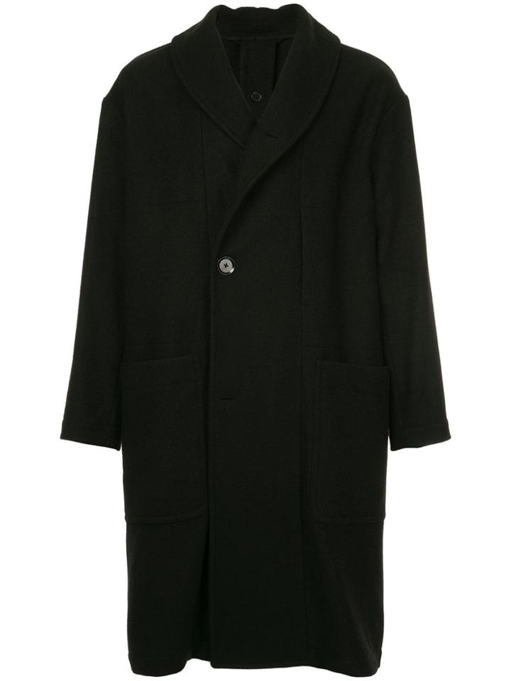 Lemaire Single-breasted Fitted Coat - Black