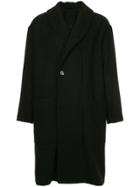 Lemaire Single-breasted Fitted Coat - Black