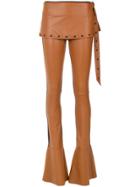 Andrea Bogosian Studs Detail Flared Trousers - Brown