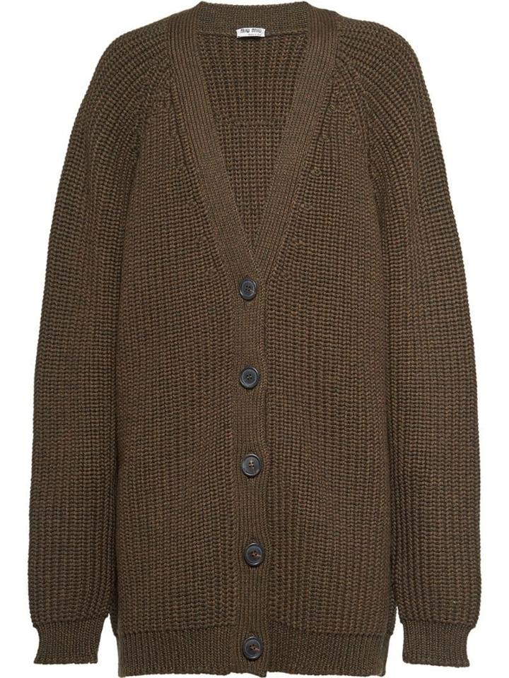 Miu Miu Shaker Knit Cardigan - Green