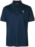 Alexander Mcqueen Dancing Skeleton Embroidered Polo Shirt - Blue