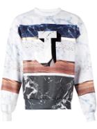 Juun.j Marble Print Sweatshirt, Men's, Size: 46, Polyester/polyurethane