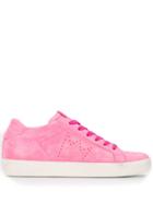 Leather Crown Tonal Low Top Sneakers - Pink