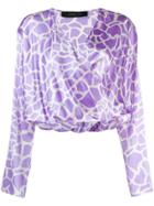 Federica Tosi Printed Wrap Top - Purple