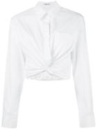 T By Alexander Wang - Wrapped Trim Shirt - Women - Cotton - 6, White, Cotton