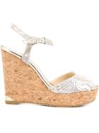 Jimmy Choo Perla Sandals, Women's, Size: 40, Grey, Leather