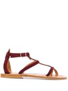 K. Jacques Antioche T-bar Sandals - Red