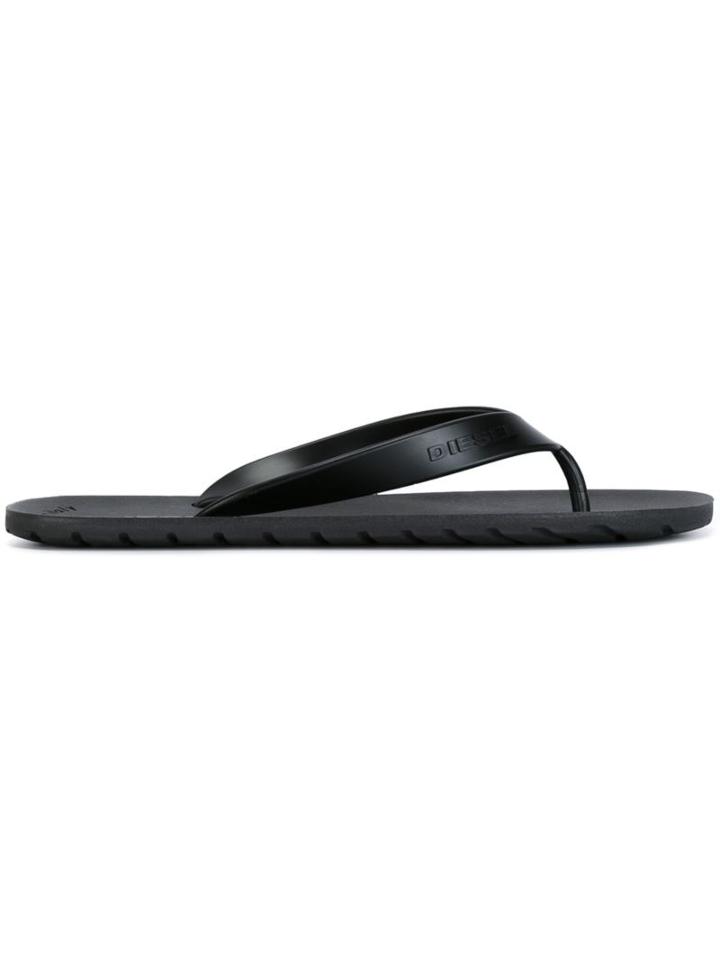 Diesel Logo Flip Flops