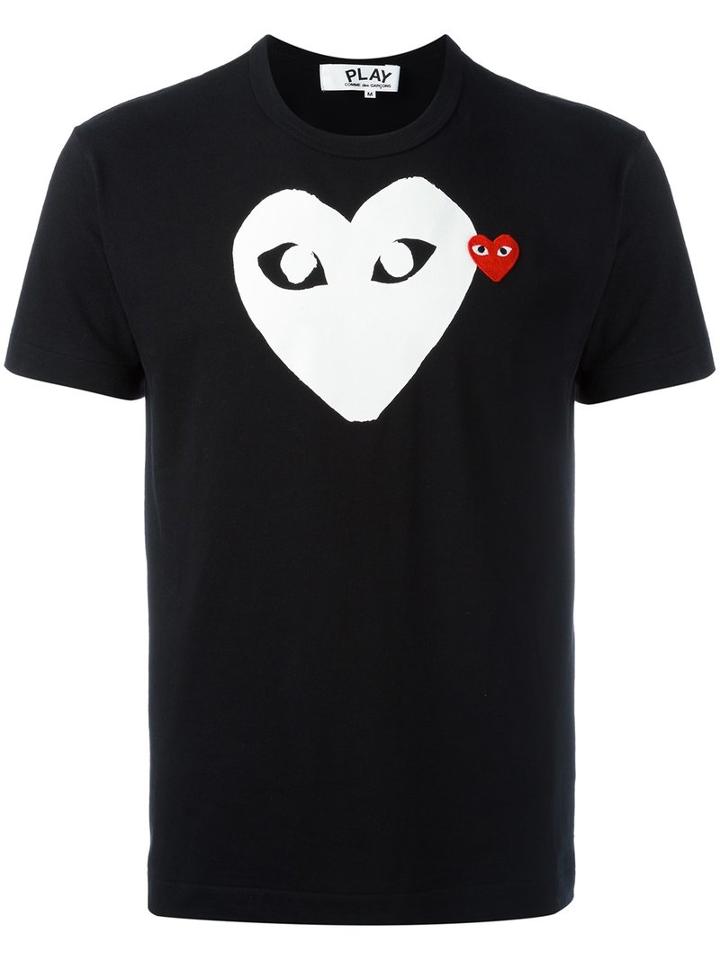 Comme Des Garçons Play - Logo Print T-shirt - Men - Cotton - S, Black, Cotton