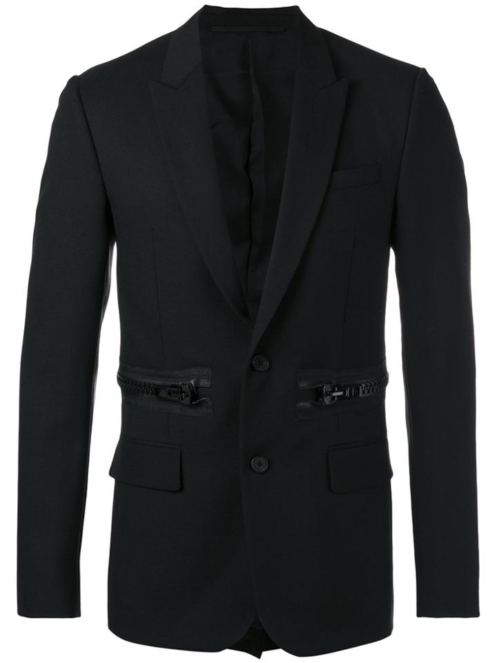 Givenchy Oversized Zip Detail Blazer - Black