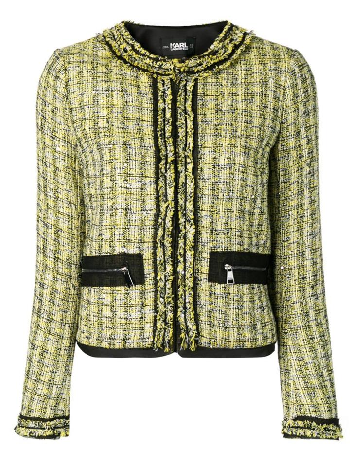 Karl Lagerfeld Boucle Tweed Jacket - Yellow