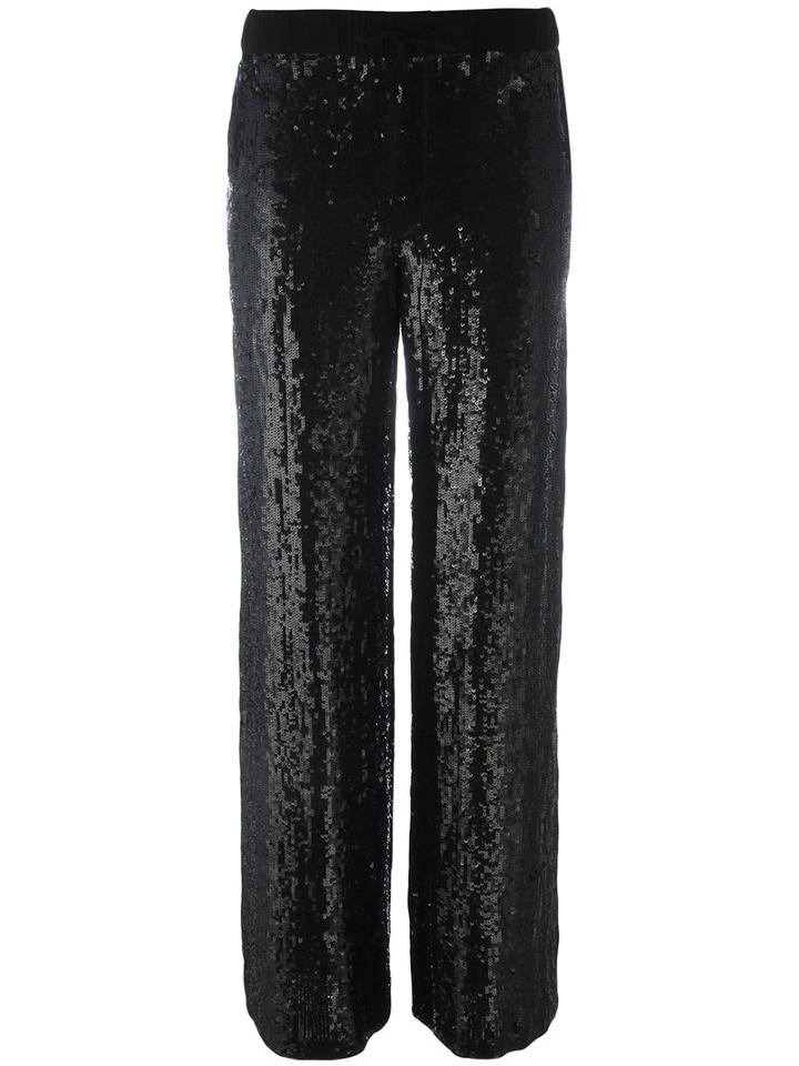 P.a.r.o.s.h. Sequin Trousers, Women's, Size: Xs, Black, Viscose/pvc