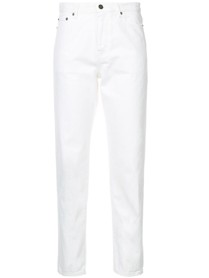 Saint Laurent Tapered Slim Fit Jeans - White