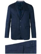 Etro - Bar Stripe Two-button Suit - Men - Silk/linen/flax/polyester/wool - 48, Blue, Silk/linen/flax/polyester/wool