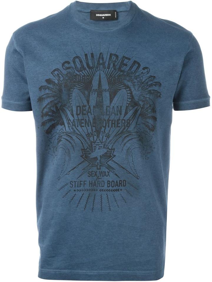 Dsquared2 Logo T-shirt, Men's, Size: Xs, Blue, Cotton