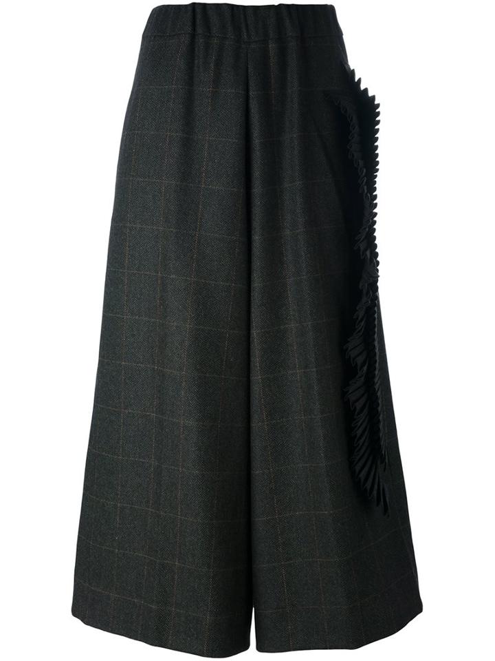Antonio Marras Plaid Wide Leg Cropped Trousers, Women's, Size: 1, Green, Polyamide/acetate/viscose/wool