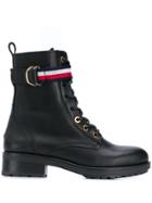 Tommy Hilfiger Lace-up Biker Boots - Black