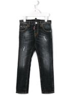 Dsquared2 Kids Distressed Effect Jeans, Boy's, Size: 8 Yrs, Black