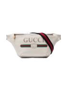 Gucci White Logo Embellished Leather Crossbody Bag