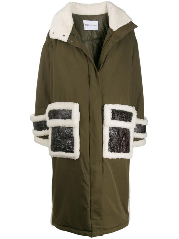 Stand Studio Shearling Parka - Green