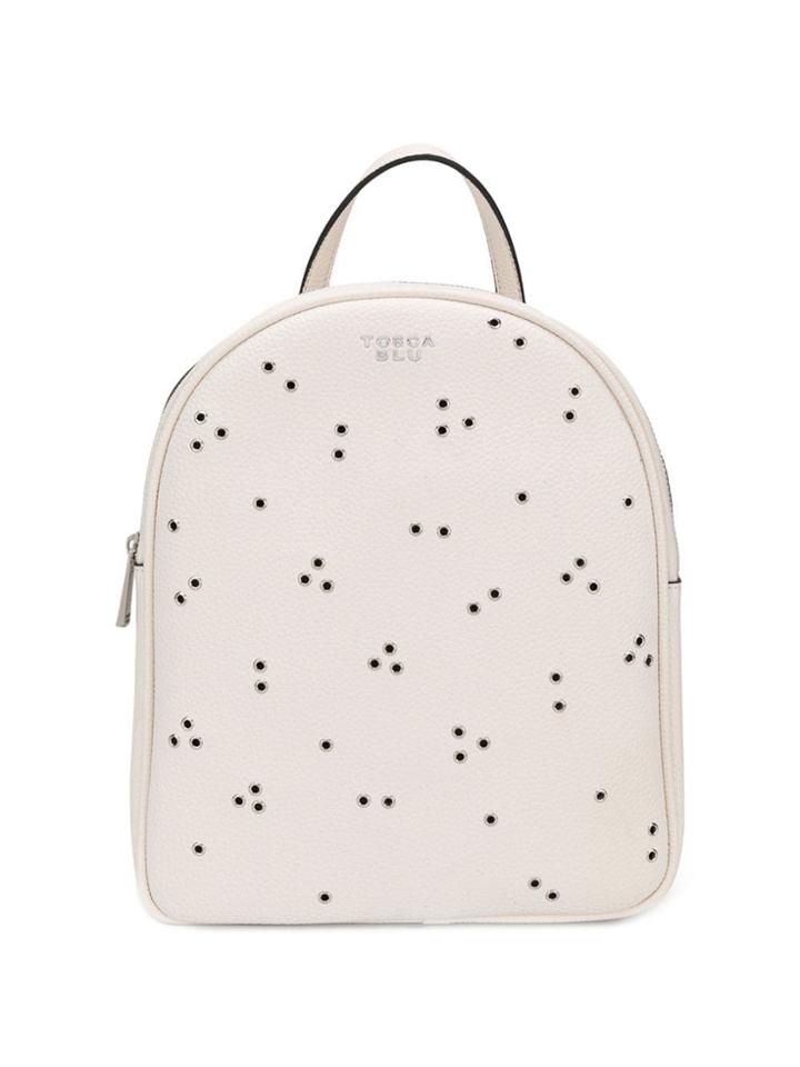 Tosca Blu Metallic Eyelet Backpack - White