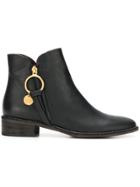 See By Chloé Louise Flat Ankle Boots - Black