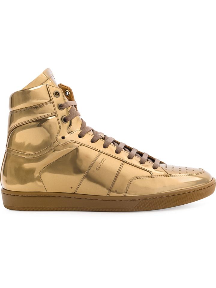 Saint Laurent Signature Court Classic Sl10/h Sneakers - Metallic