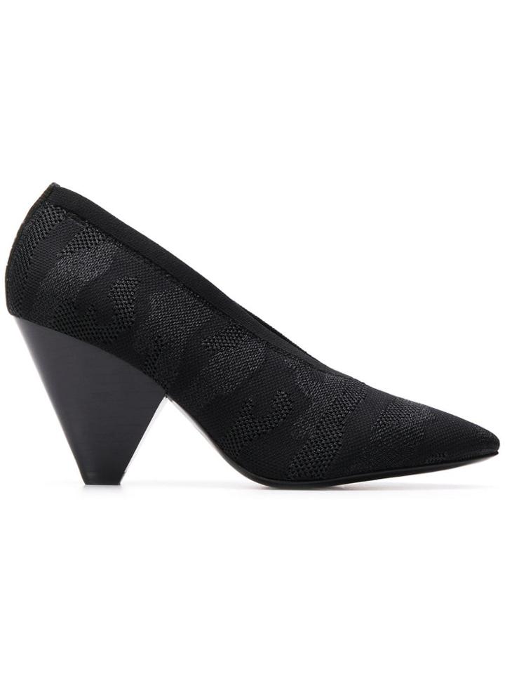 Ash Pointed Heeled Pumps - Black