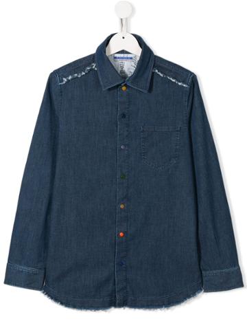 Jacob Cohen Junior Teen Frayed Edge Denim Shirt - Blue