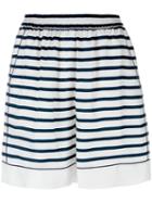 Dolce & Gabbana Striped Shorts, Women's, Size: 40, Blue, Silk